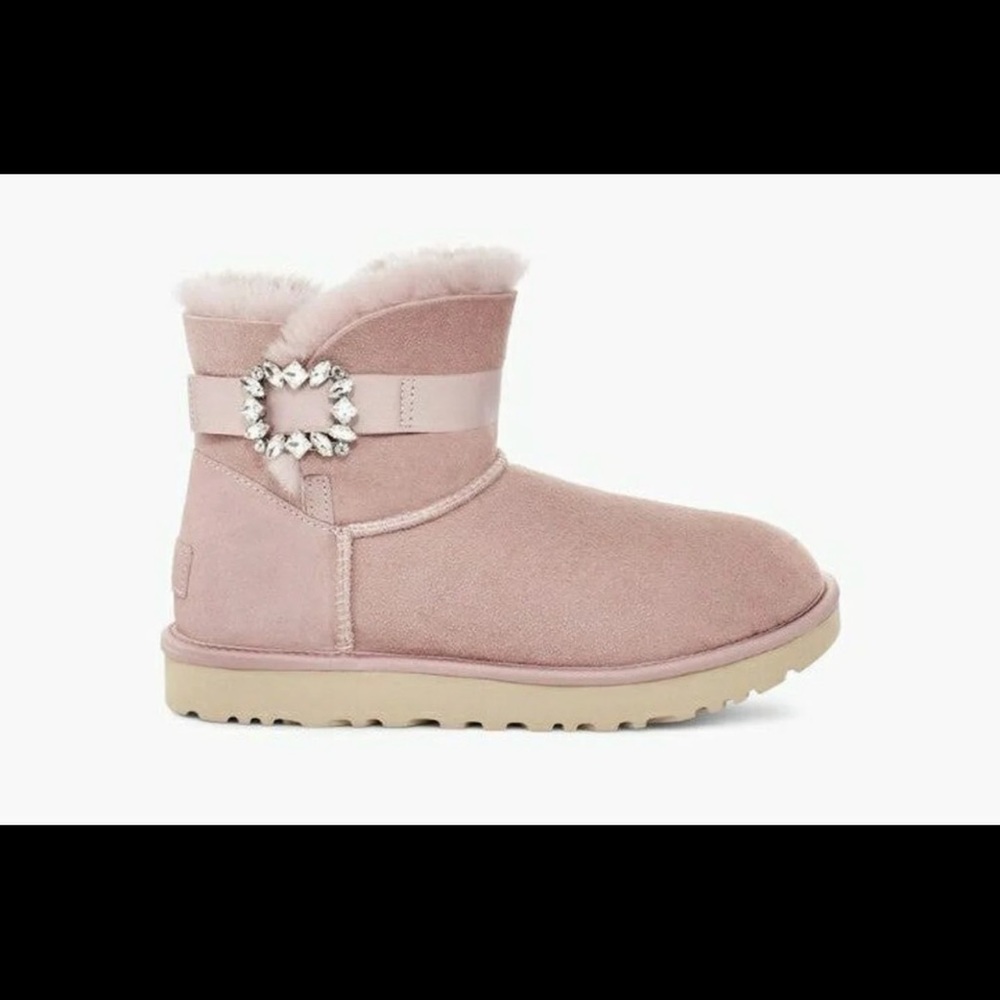 UGG Ribbons & Rhinestones Booties NWT Pink Size 7